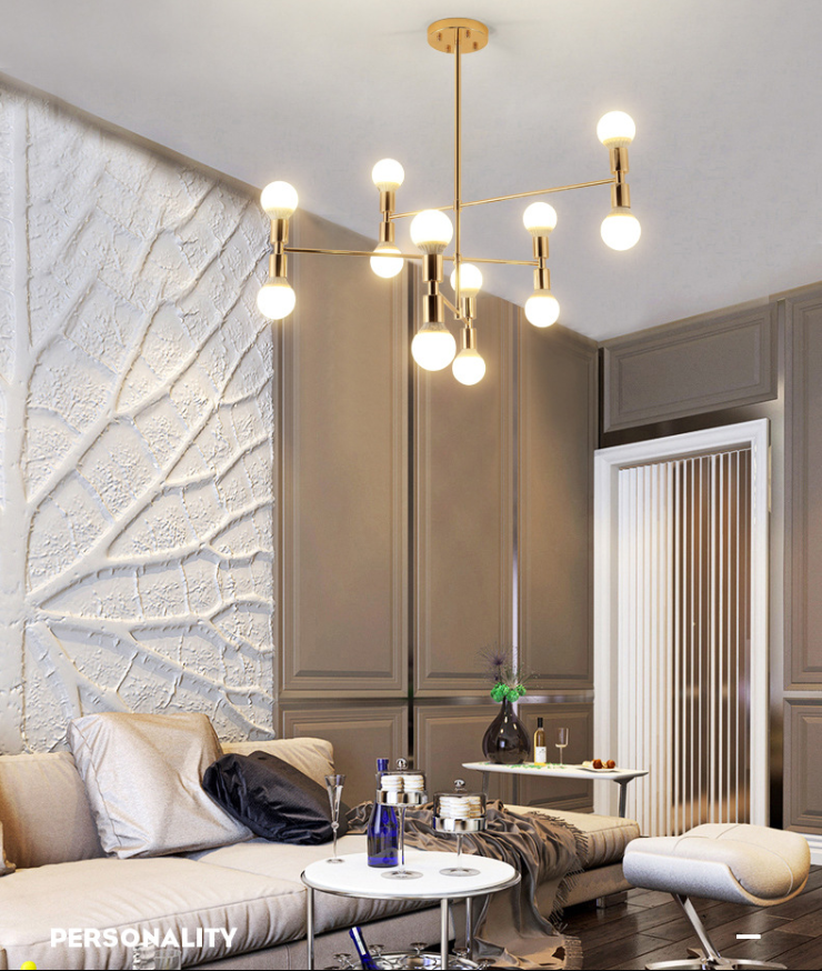 โคมไฟห้อยเพดาน Nordic luxury modern minimalist แบบก้าน 12 หัว 670x1000 mm.