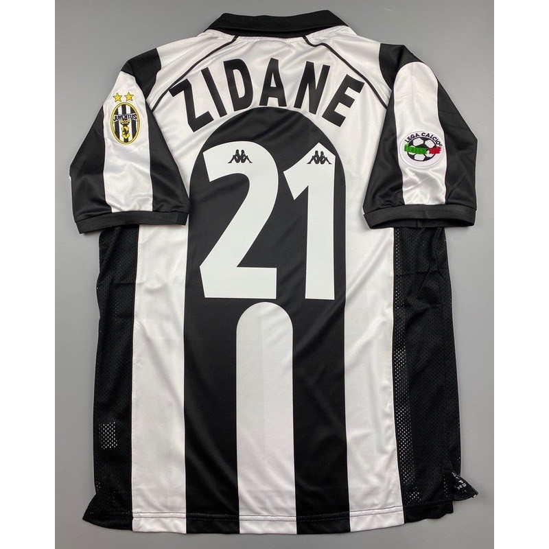 Retro เสื้อบอล ย้อนยุค ยูเวนตุส 1997 เหย้า Retro Juventus 1997-98 Home เรโทร คลาสสิค 1997-98 สกรีน ZIDANE # 21