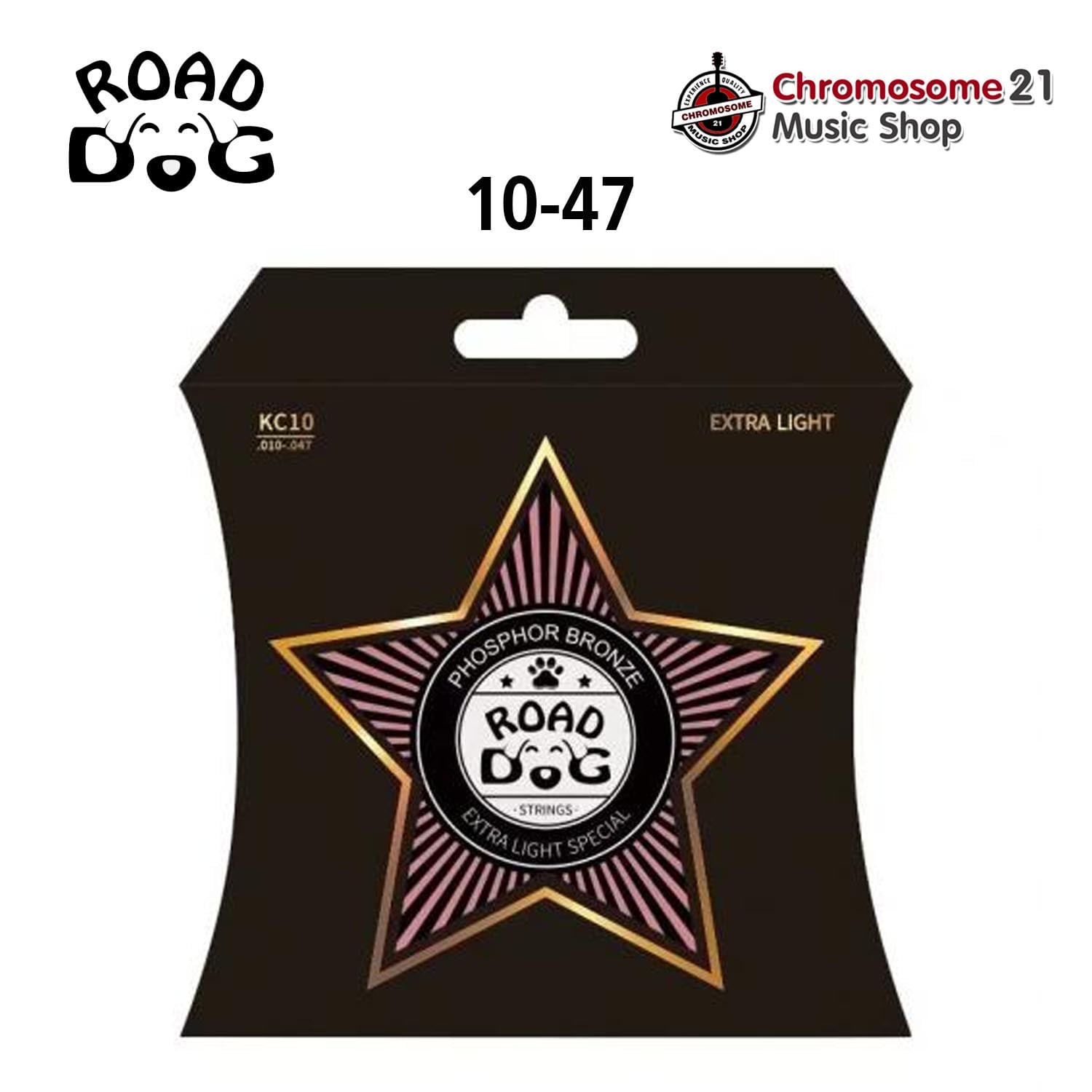 สายกีตาร์โปร่งเคลือบกันสนิม Road Dog รุ่น KC10 (10-47)