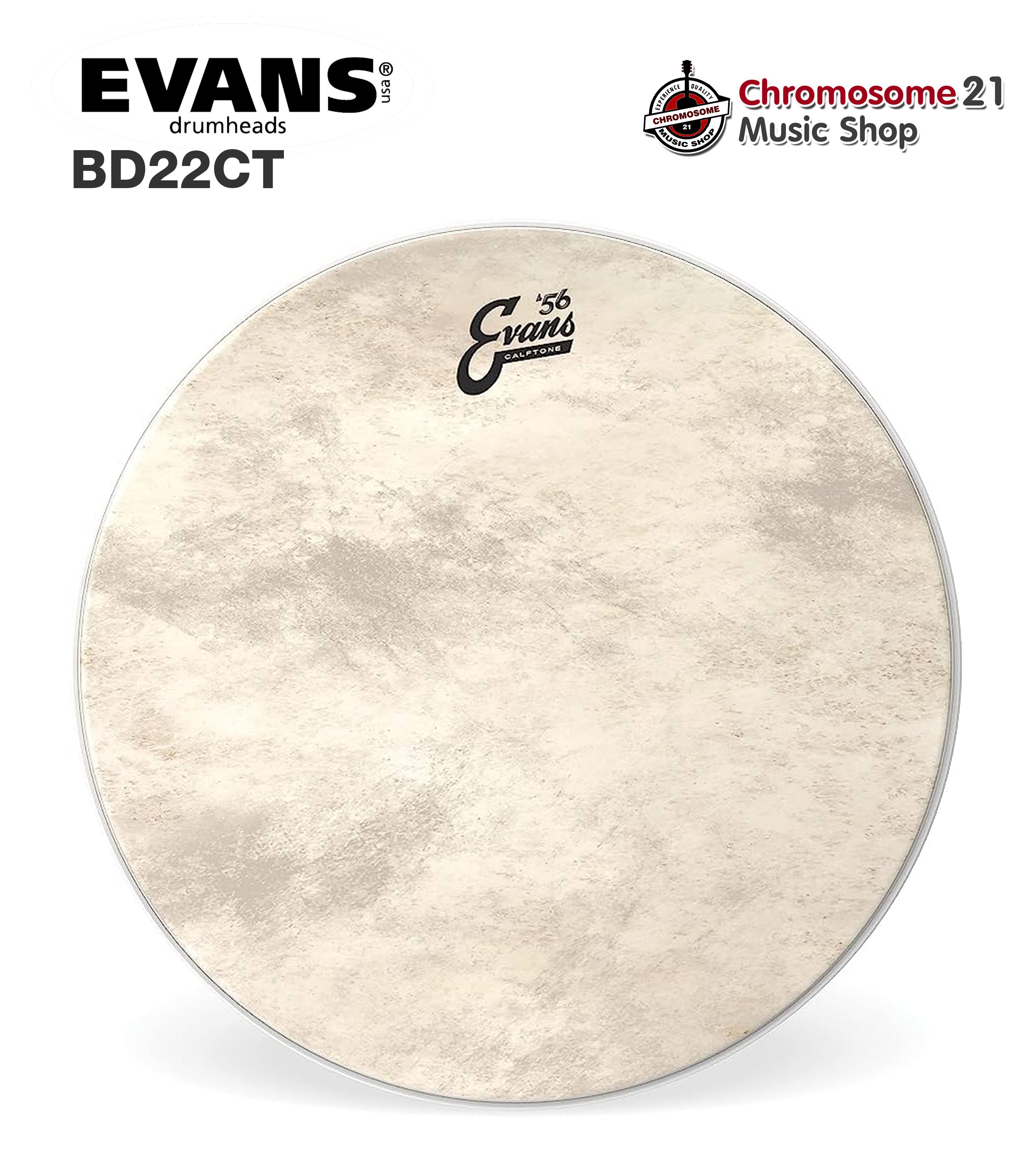 หนังกระเดื่อง EVANS BD22CT CALFTONE ขนาด 22 นิ้ว (ด้านตี) สำหรับแนวดนตรี ROCK / JAZZ