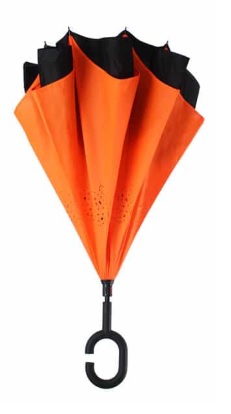 ร่มกลับด้าน สีส้ม (คละสี)