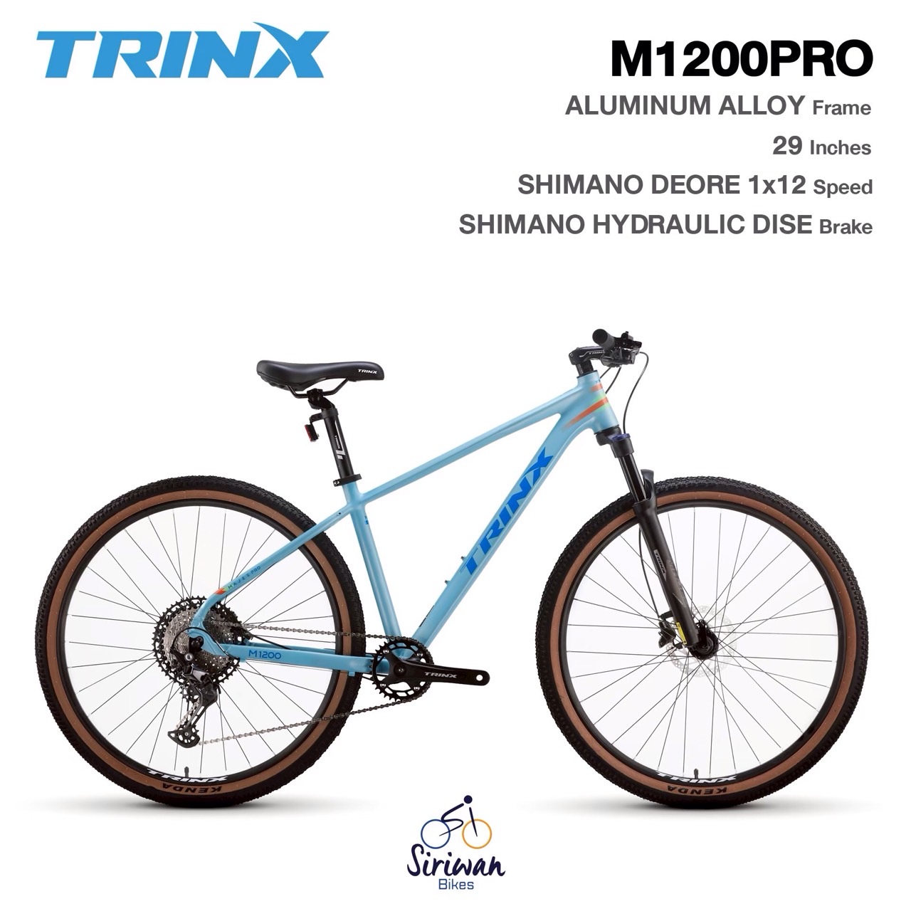 TrinX M1200 จักรยานเสือภูเขา 29 นิ้ว 12 สปีด Shimano Deore