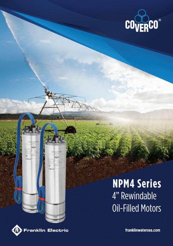 [SM-FD] ปั๊มบาดาล Franklin(Coverco) - ท่อส่ง2นิ้ว 2แรงม้า 14ใบพัด ระบบไฟ1เฟส220v - รุ่น 4ADE6-14-20 สำหรับบาดาลขนาดบ่อ4นิ้วขึ้นไป