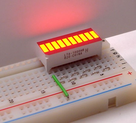 10 Segment LED Bar Graph สีแดง
