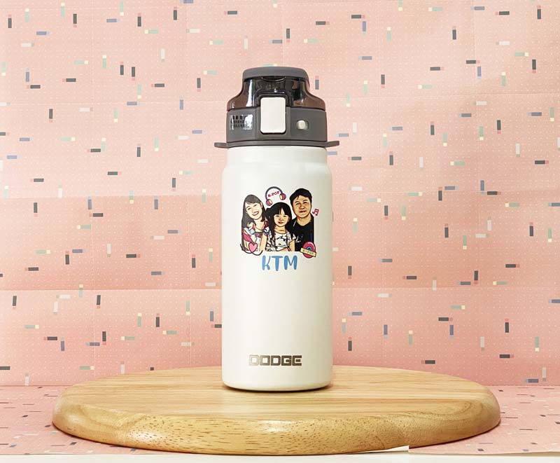 ชุดของขวัญ แก้ว กระบอกน้ำพิมพ์ลายการ์ตูนบุคคล ครอบครัว