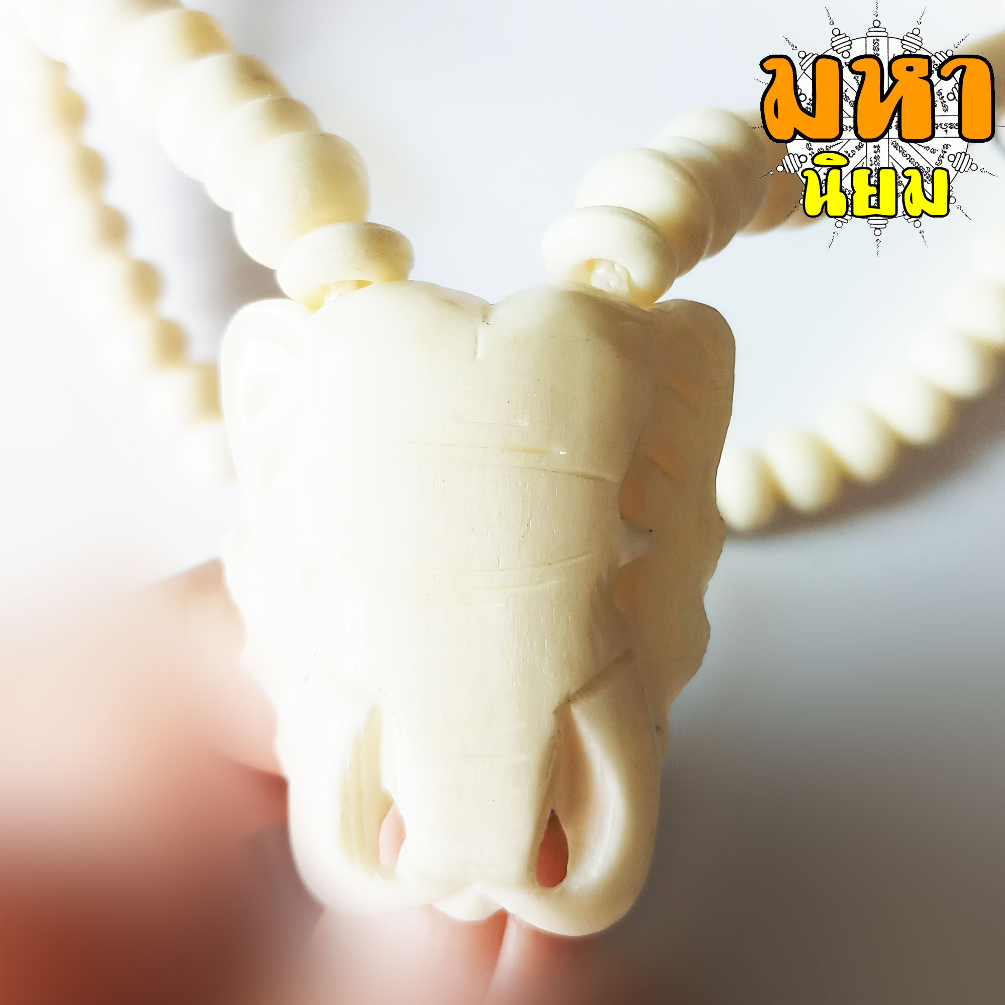 สร้อยคอ กระดูกช้าง ห่วงห้อยพระ 3 ห่วง หมู่บ้านช้าง จ.สุรินทร์