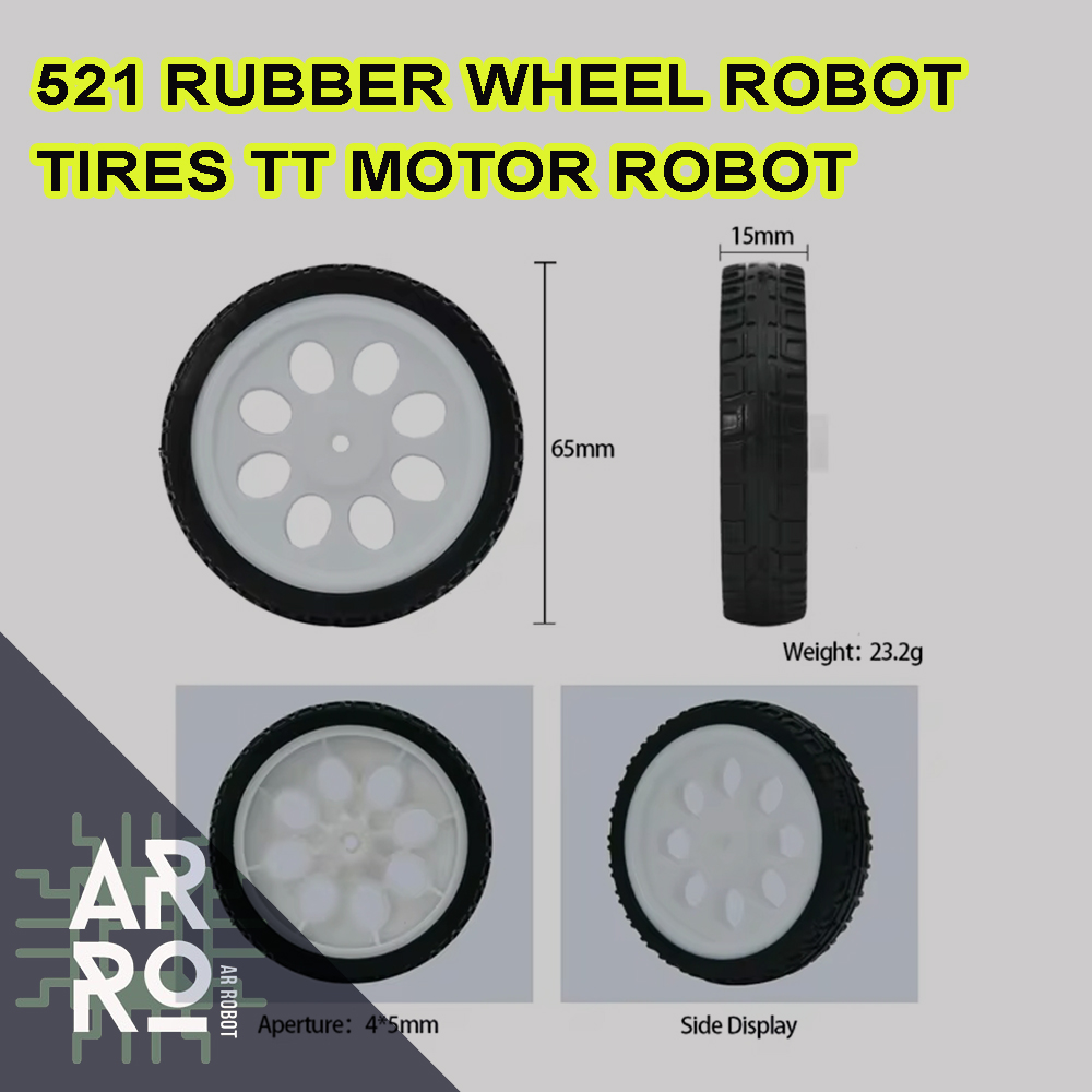 521 Rubber Wheel Robot Tires TT Motor Robot Smart Car Platform (ราคาต่อคู่)