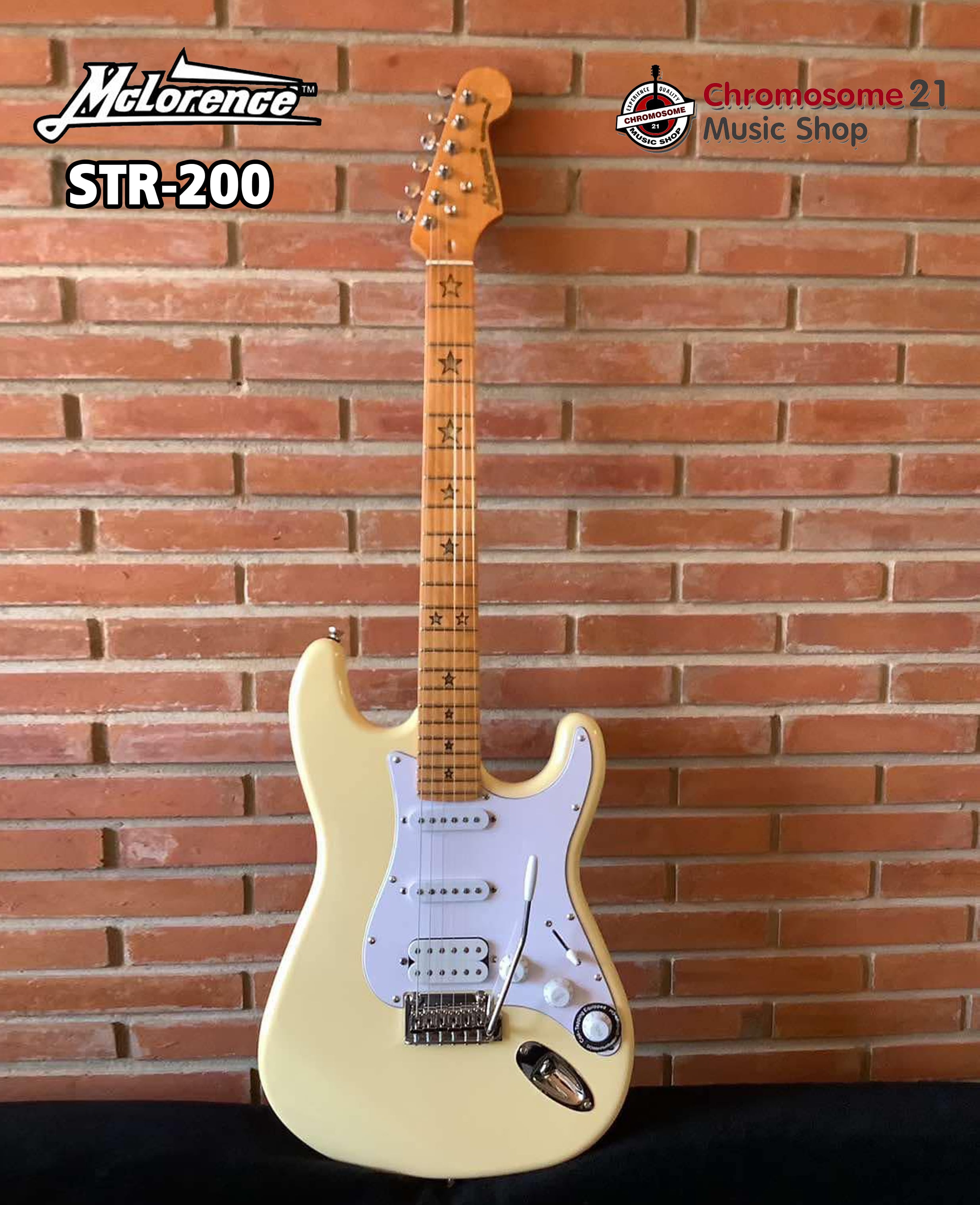 กีต้าร์ไฟฟ้า McLorence STR-200 (คอดาว) สีClassic Creme