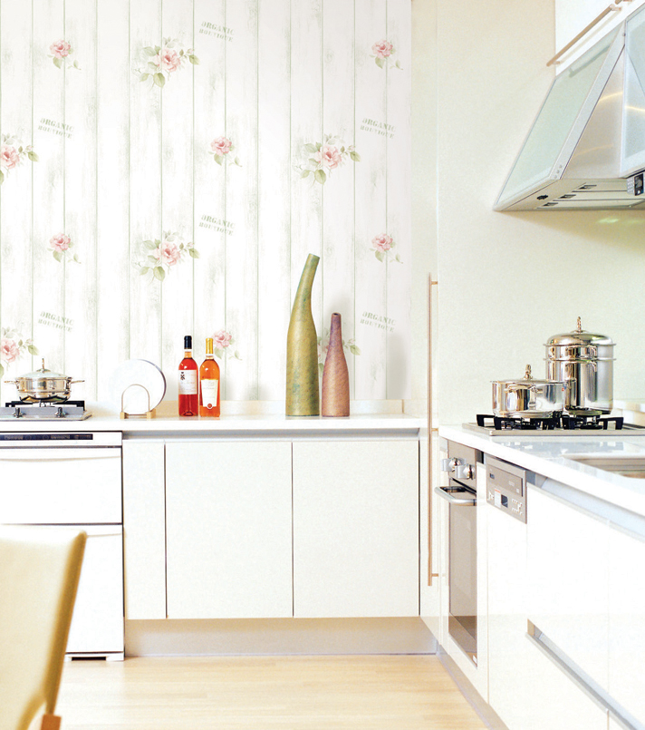 วอลเปเปอร์ สติ๊กเกอร์ติดผนัง ลายไม้ขาว มีดอกไม้ (DPS-78) ตัดขายเป็นเมตร ติดตู้ ติดโต๊ะ/ท๊อปโต๊ะ ติดฉากไลฟ์สด กันน้ำ ติดเฟอร์นิเจอร์ สำหรับตกแต่งห้องนอน/ห้องนั่งเล่น/ห้องน้ำ/ห้องรับประทานอาหาร/ห้องครัว วอลเปเปอร์ผนัง นำเข้าจากเกาหลี