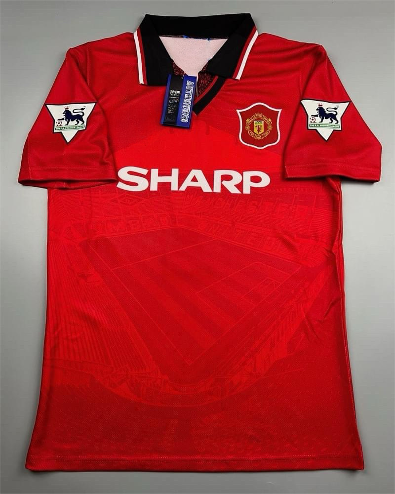 Retro เสื้อบอลย้อนยุค Vintage เสื้อทีมแมนยู เหย้า 1994 Man Utd Home 1994 ลายสนาม