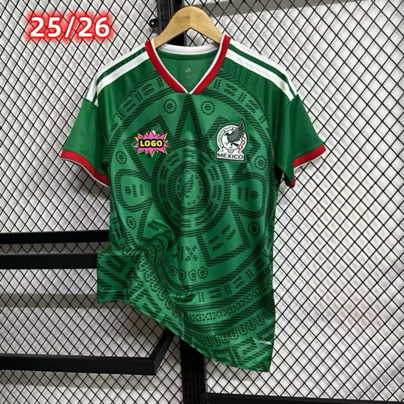 2026-27 มาใหม่เสื้อฟุตบอลทีมชาติเม็กซิโก สีเขียว สำหรับผู้ชาย Fans Edition เกรดแฟนบอล Size S-2XL