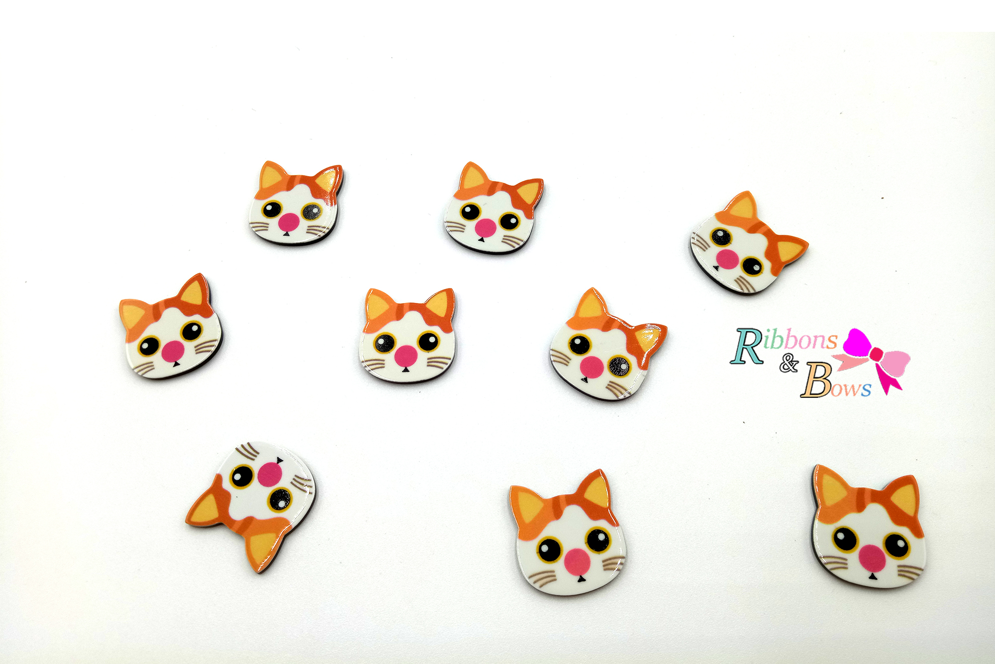 RD194 เรซิ่น น้องแมวแสนน่ารัก (แพค 10 ชิ้น)