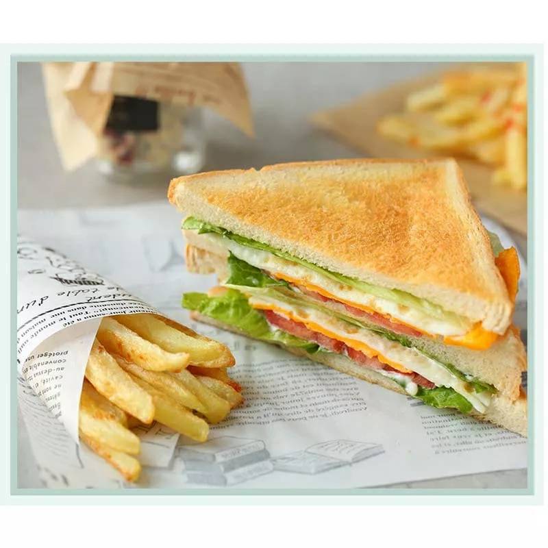 กระดาษไขลายหนังสือพิมพ์ ห่อขนม (แพ็คละ 100 แผ่น) ขนาด 16x16 ซม กระดาษห่อขนมลายหนังสือพิมพ์ ใช้รองขนม,อาหาร รองอบ ห่อขนม,แซนวิช