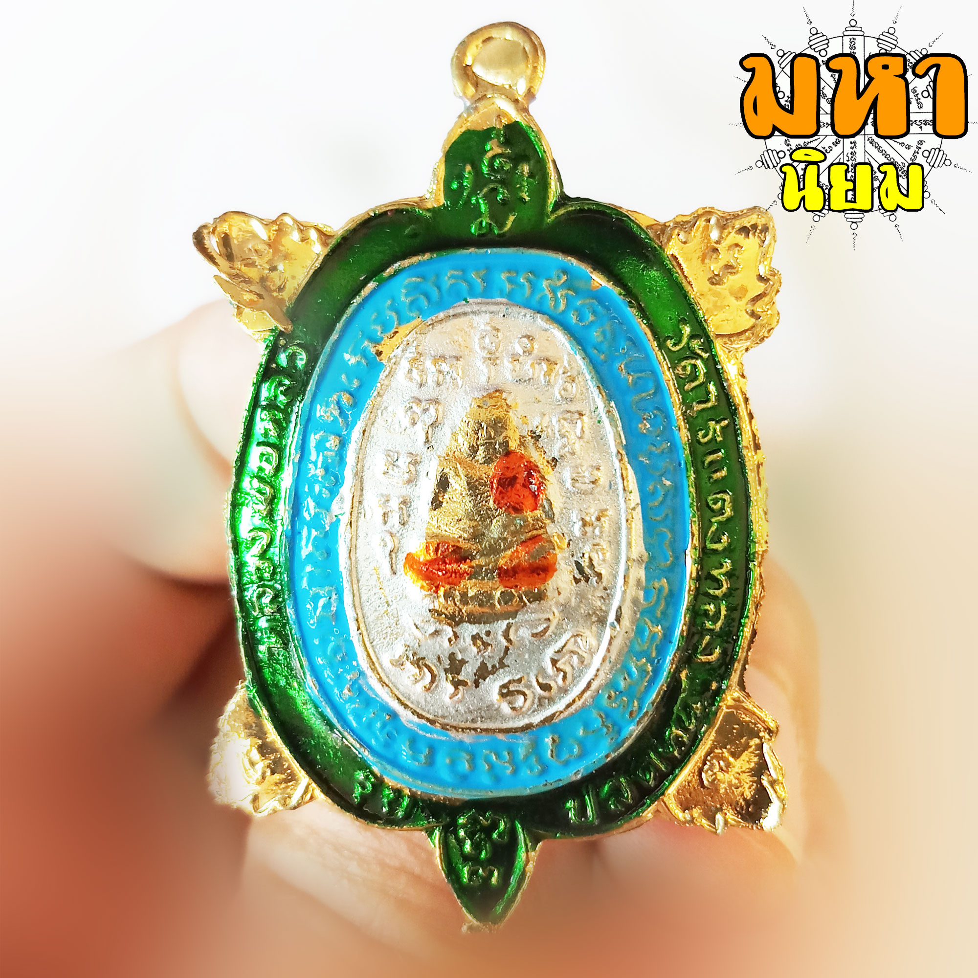 เหรียญพญาเต่าเรือน รุ่นปลดหนี้ หลวงปู่หลิว วัดไร่แตงทอง เนื้อกะไหล่ทอง ลงสี