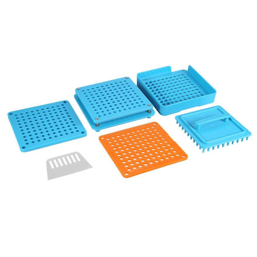 เครื่องบรรจุแคปซูลยา เบอร์ 1 (ครั้งละ 100 แคปซูล) สีฟ้า มีขอบกันผงยา