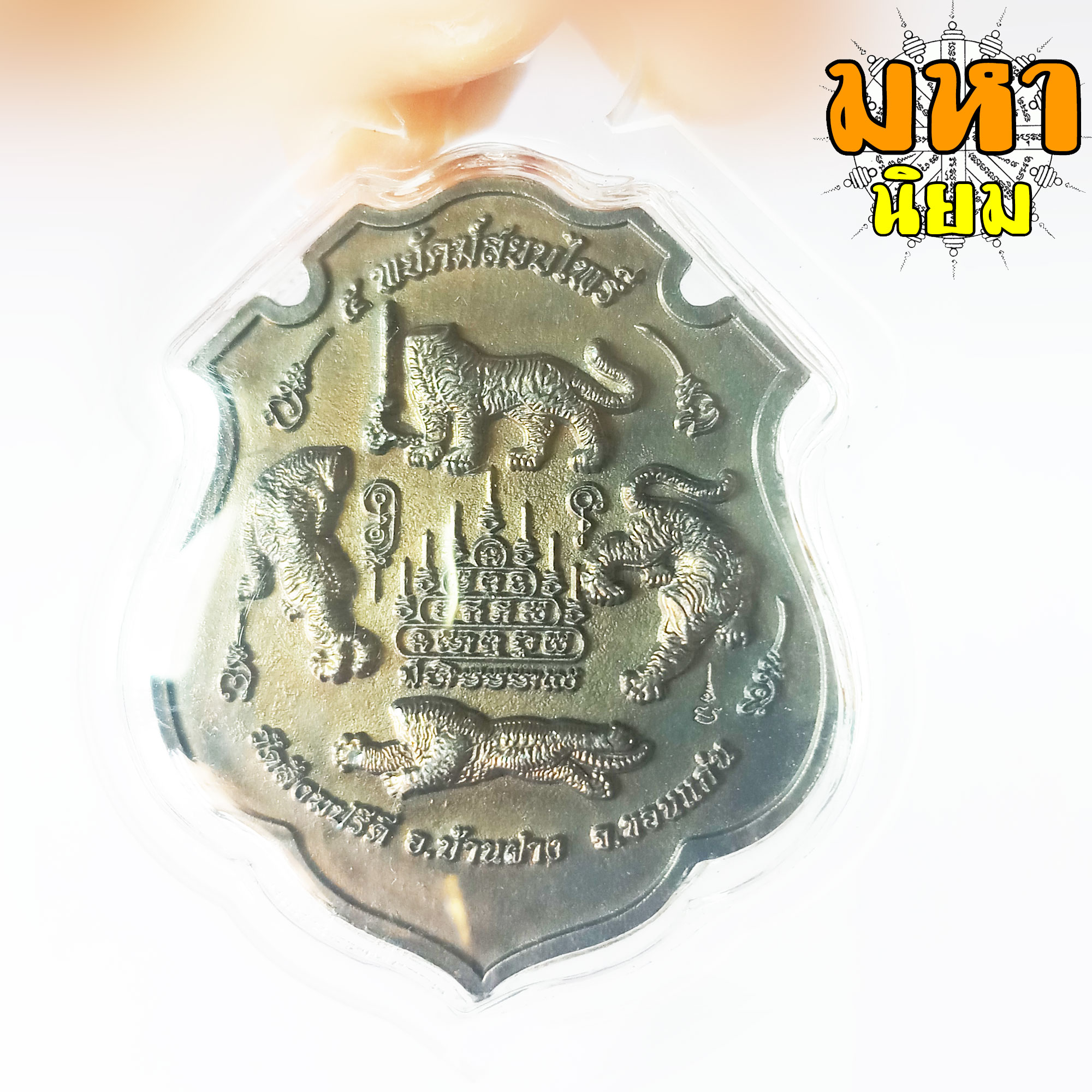 เหรียญเสือหัวขาด 5 พยัคฆ์สยบไพรรี หลวงพ่อไฉน ฉนฺทสาโร วัดสังฆปรีดี จ.ขอนแก่น เนื้อนวะโลหะ เลี่ยมกรอบอย่างดี