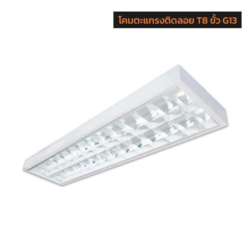 โคมตะแกรงติดลอย T8 ขั้ว G13 SURFACE MIRROR LOUVER
