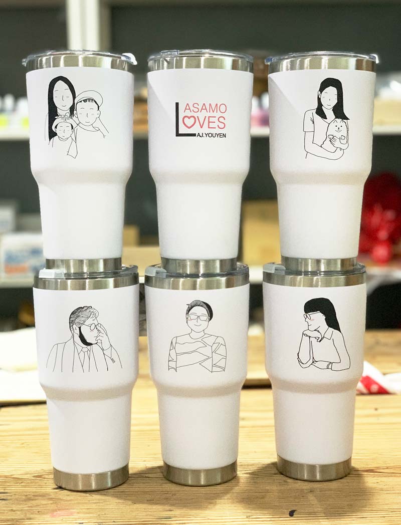 แก้วทรง YETI พิมพ์ภาพวาดลงแก้ว 30 Oz