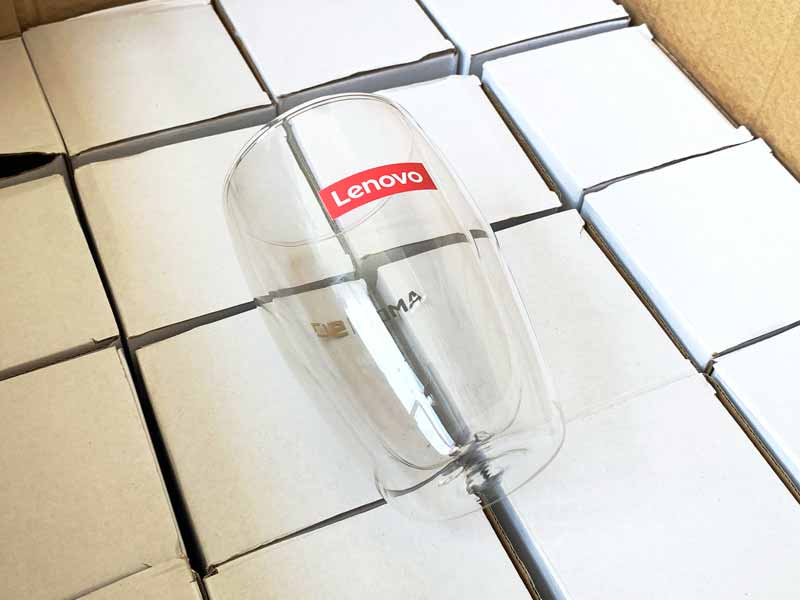 สกรีนแก้วน้ำ 2 ชั้น พิมพ์แก้วน้ำ 1-4 สี เป็นโลโก้ แบบลูกค้า