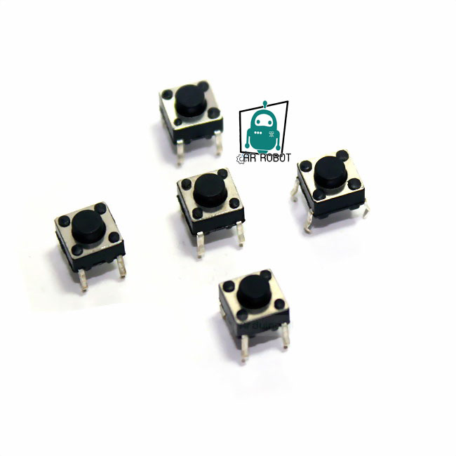 ไมโครสวิตช์กดติดปล่อยดับแบบ 4 ขา micro switch touch switch button switch จำนวน 5 ชิ้น 6x6x4.3มิลลิเมตร 4PIN