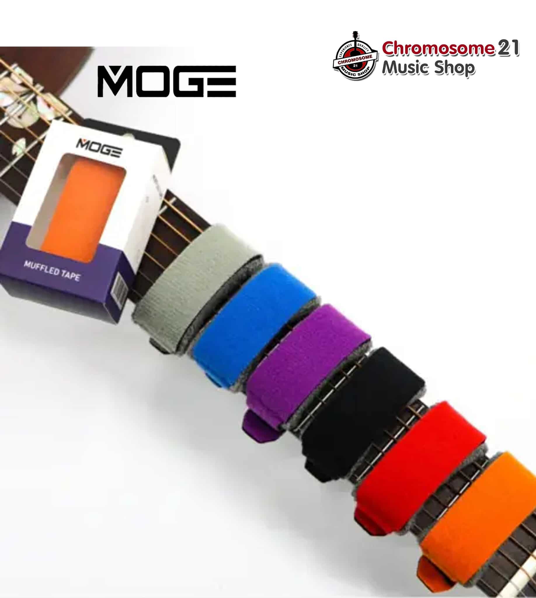 สายรัดคอกีตาร์ เฟรตแรพ.MOGE Fretwrap Muffled Tape 18CM สายรัดคอกีตาร์ ใช้รัดเพื่อลดเสียงแทรกที่ไม่พึงประสงค์ มีหลายสีให้เลือก