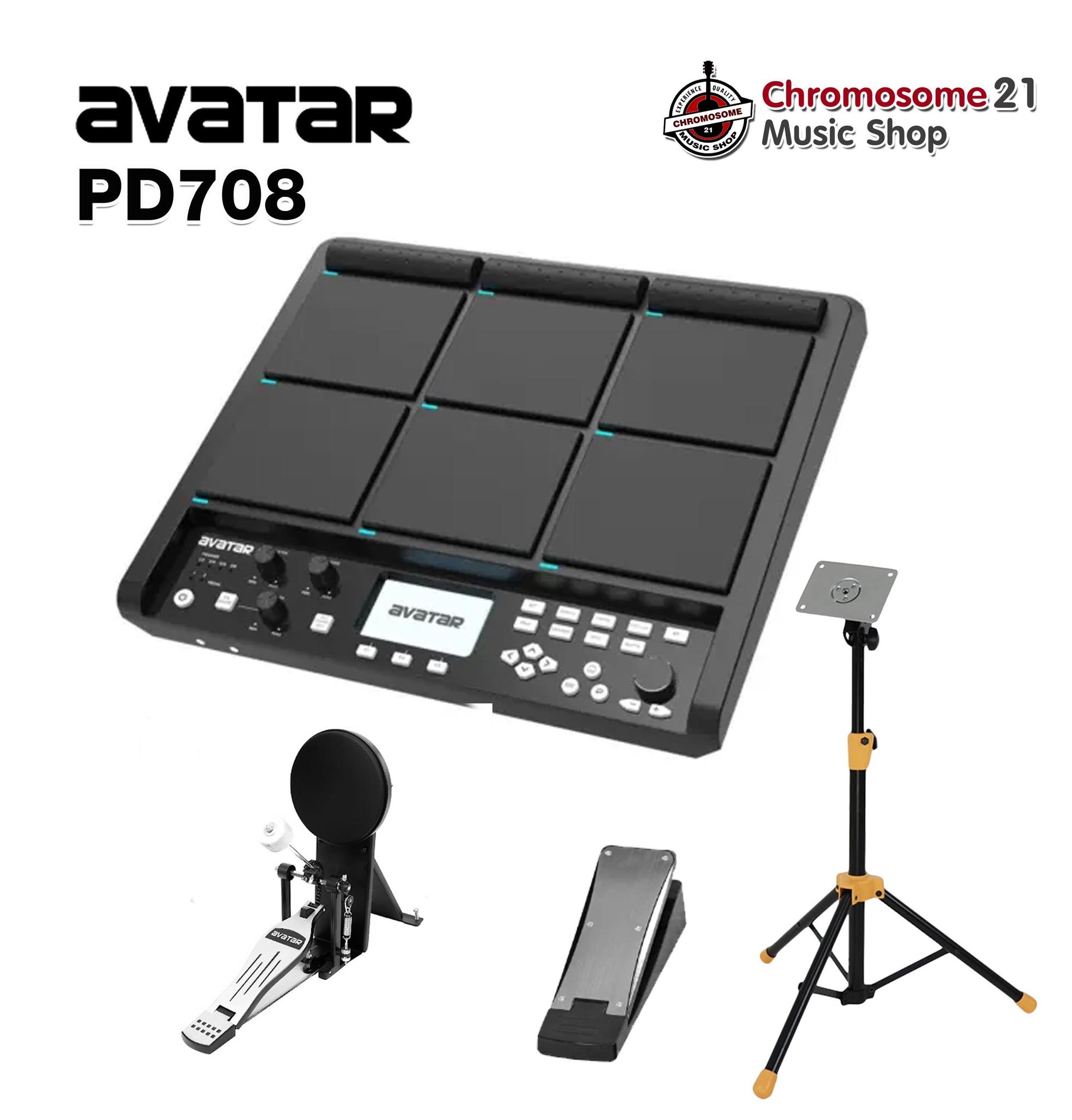 กลองไฟฟ้าแบบแพด Avatar PD708 ครบชุดพร้อมเล่น
