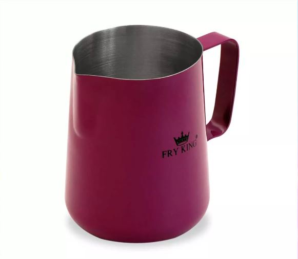 เหยือกตีฟองนม สแตนเลส ขนาด 600ml Stainless Pitcher 600cc ยี่ห้อ Fry King รุ่น FR-L006 แก้วตีฟองนม พิชเชอร์ ถ้วยสแตนเลสเติมนม