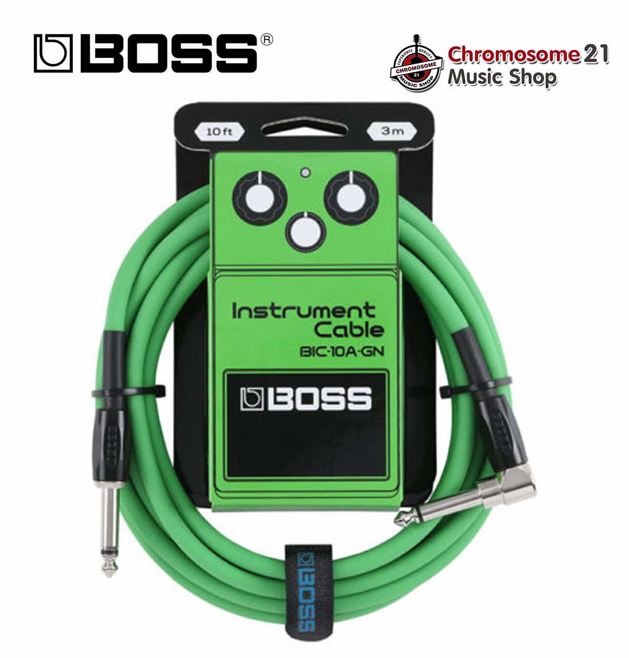 สายแจ๊ค BOSS (BIC-10A-GN) สีเขียว Instrument Cable ความยาวสาย 3 เมตร