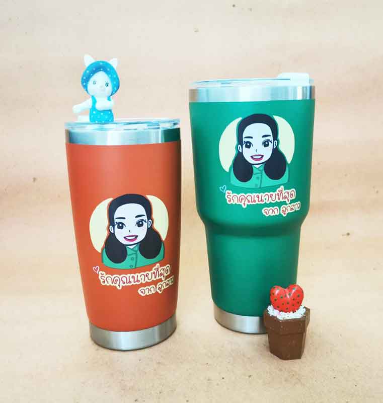 แก้วทรง YETI พิมพ์รูปวาดภาพสีน้ำ