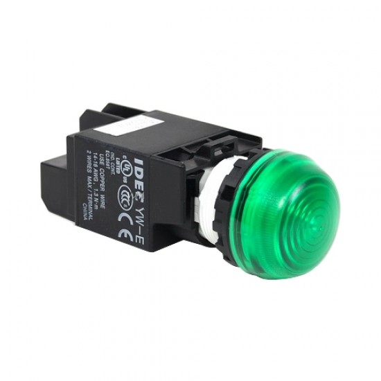 ไพล็อตแลมป์หัวโดม 22มม. LED 220V : IDEC PILOT LAMP YW1P-2EQM3