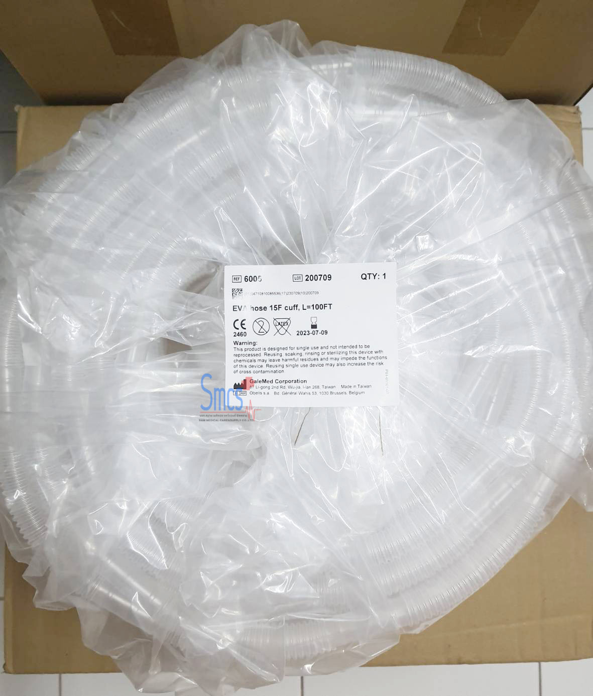 สายออกซิเจนงวงช้าง ( Dispos Corrugated Tube ) G6005 White 15mm 100ft