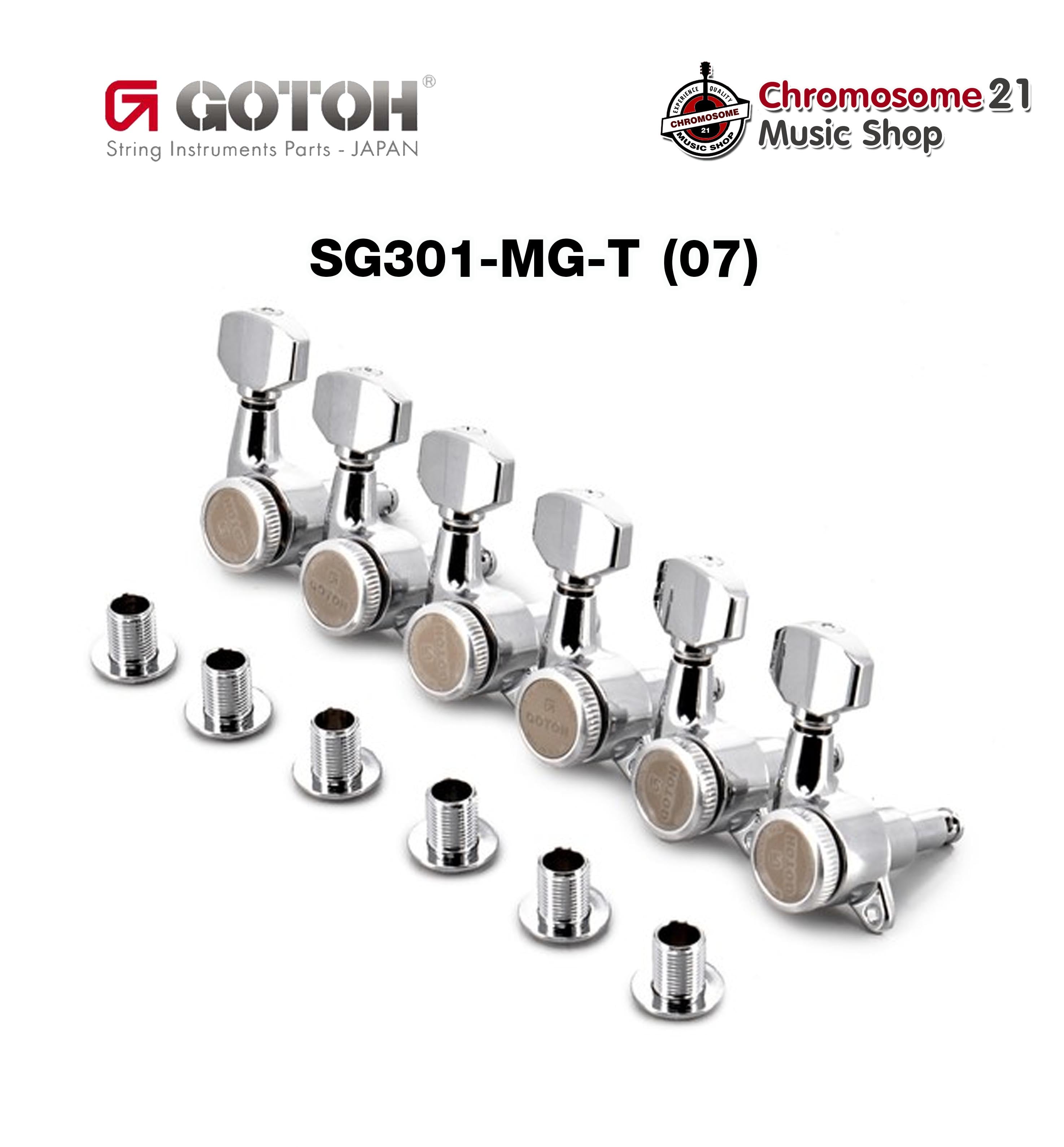 ลูกบิดกีตาร์ล็อคสายแถวเดียว Gotoh SG381 MG-T 07 L6 Lock Machine Heads Made in Japan