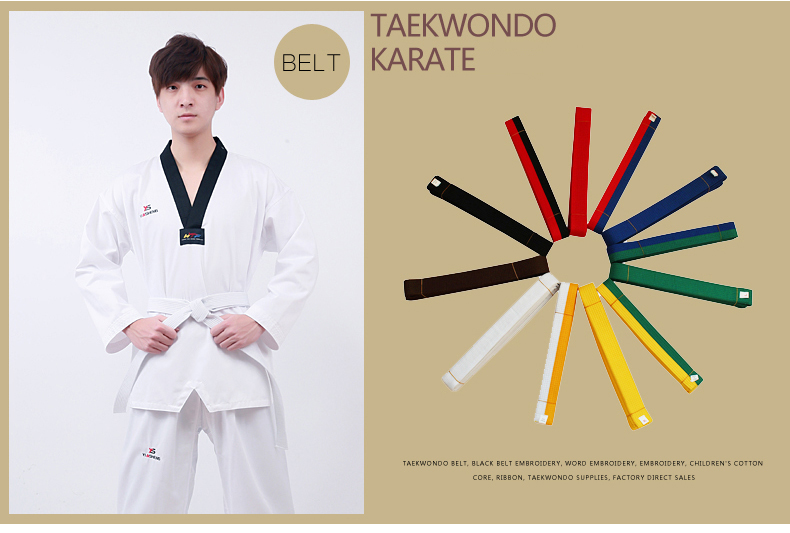 (พร้อมส่ง) สายเทควันโด Taekwondo TCD10011-2 สีทรูโทน