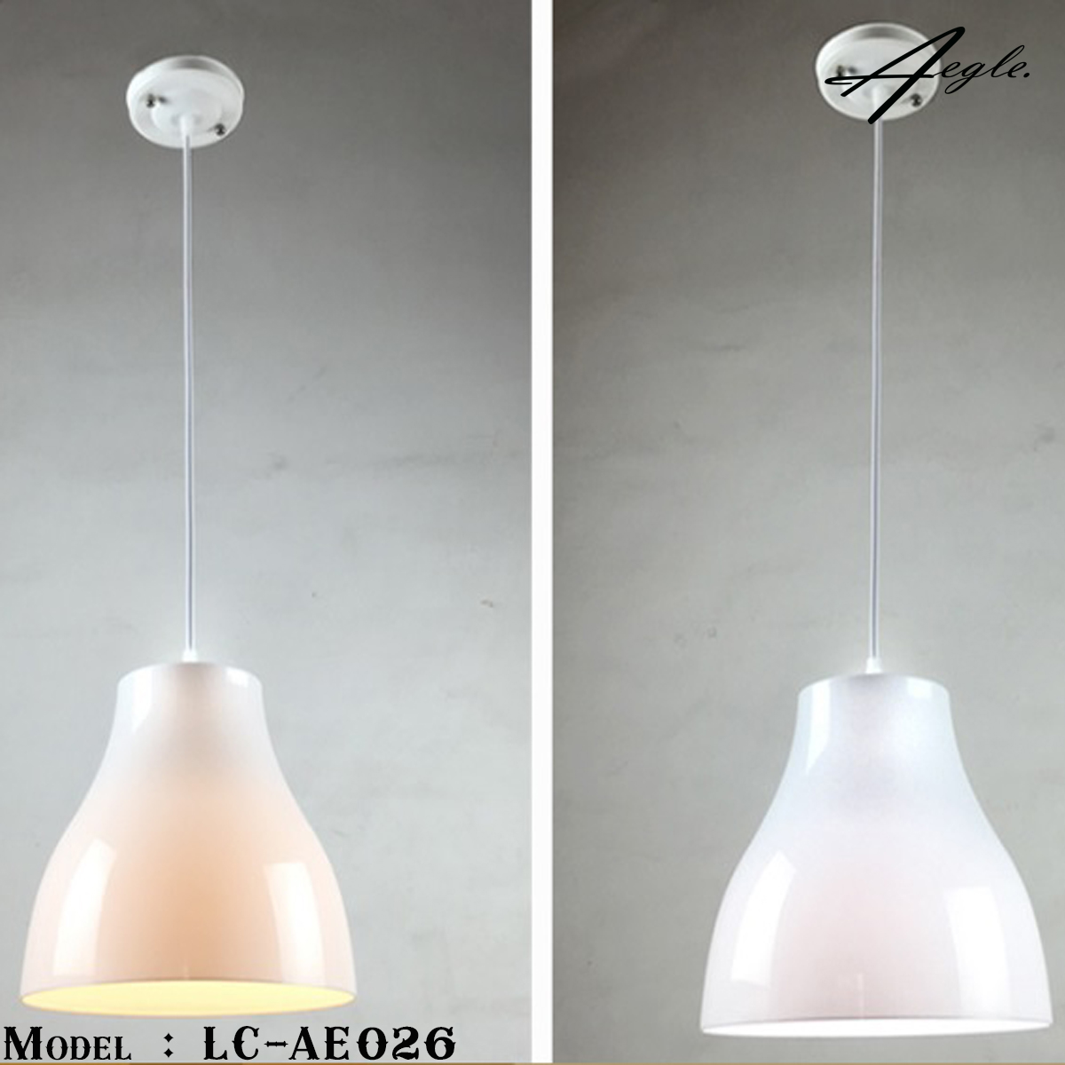 โคมไฟห้อยเพดานทรงกรวย สีขาวนม กว้าง 28 cm.xสูง 28 cm.