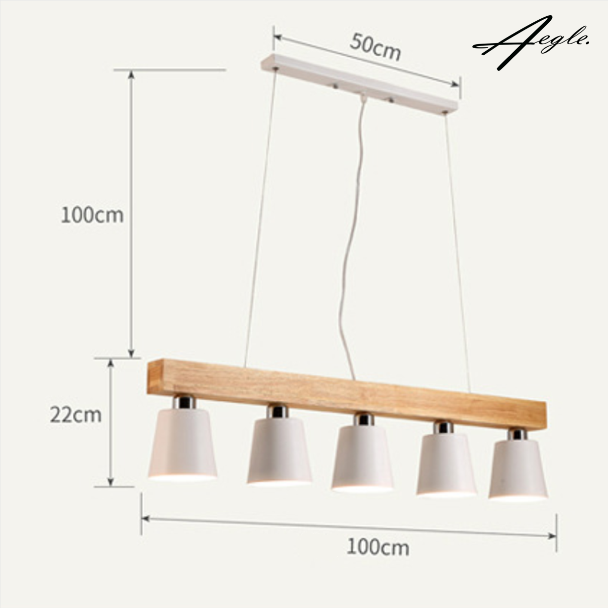 โคมไฟห้อยเพดาน คานไม้เนื้อแข็ง โต๊ะอาหาร 5โคม