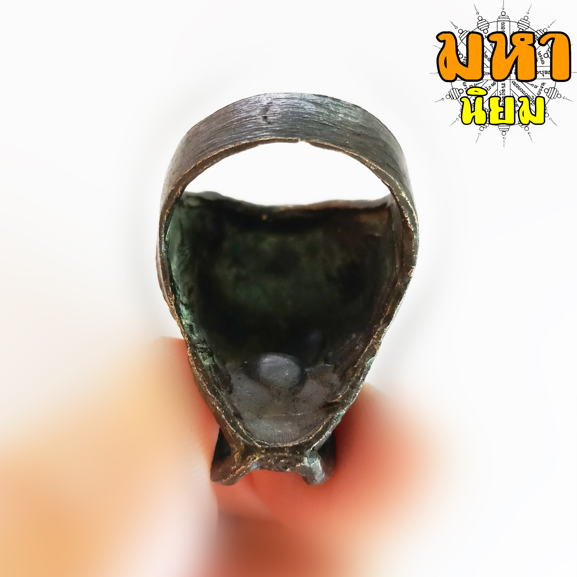 แหวนหัวเสือ เนื้อทองเหลืองรมดำ