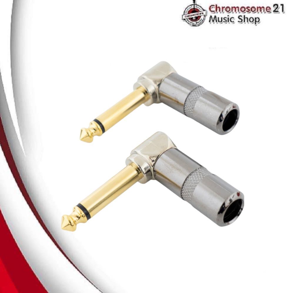 หัวแจ็คโมโน Kirlin CV-2359BNG x2P หัวงอ สีทอง 1/4″ อย่างดี (Audio Jack) ** 1 แพ็ค มี 2 ตัว **