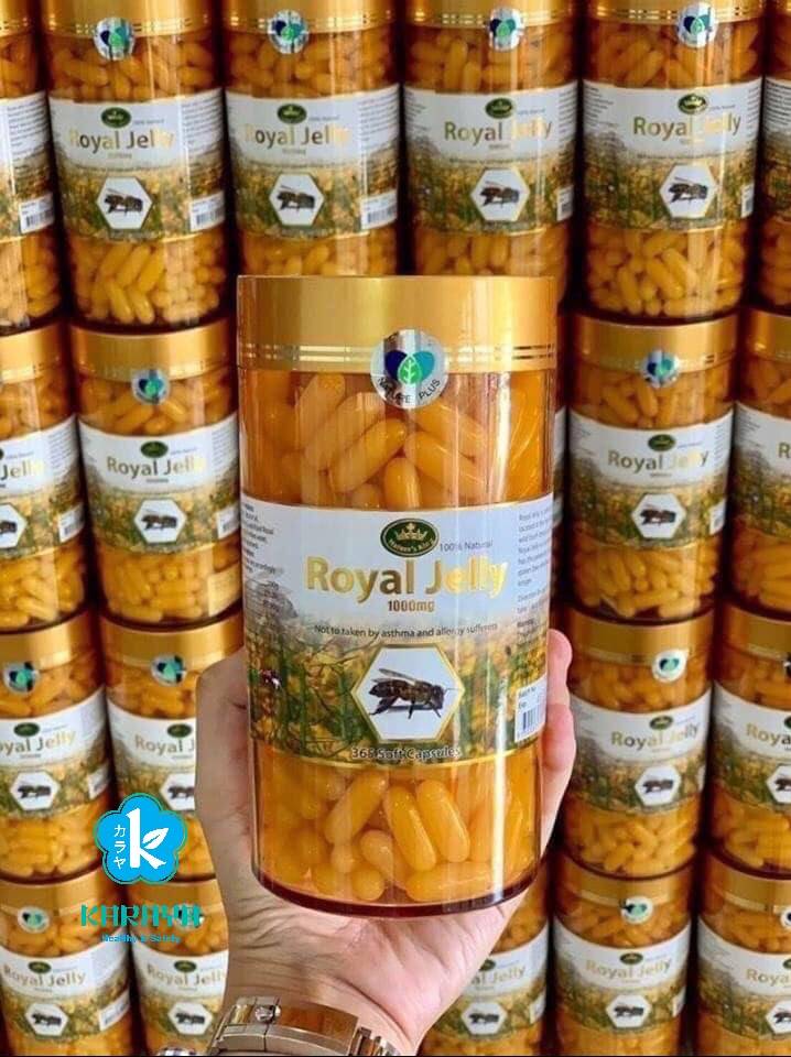 พร้อมส่งนมผึ้งรอยัลเจลลี่ royal jelly (365 เม็ด)ขวดใหญ่คุ้มสุดอาหารเสริมนมผึ้งของแท้100% Nature King Royal Jellyจากออสเตรเลีย แหล่งอุดมของวิตามินบีรวม