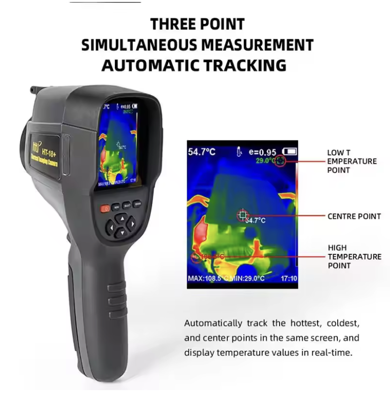 กล้องถ่ายความร้อน (Thermal Imager) รุ่น HT-18 ย่านการวัด -20℃ ถึง 300℃ (256x192 pixel)