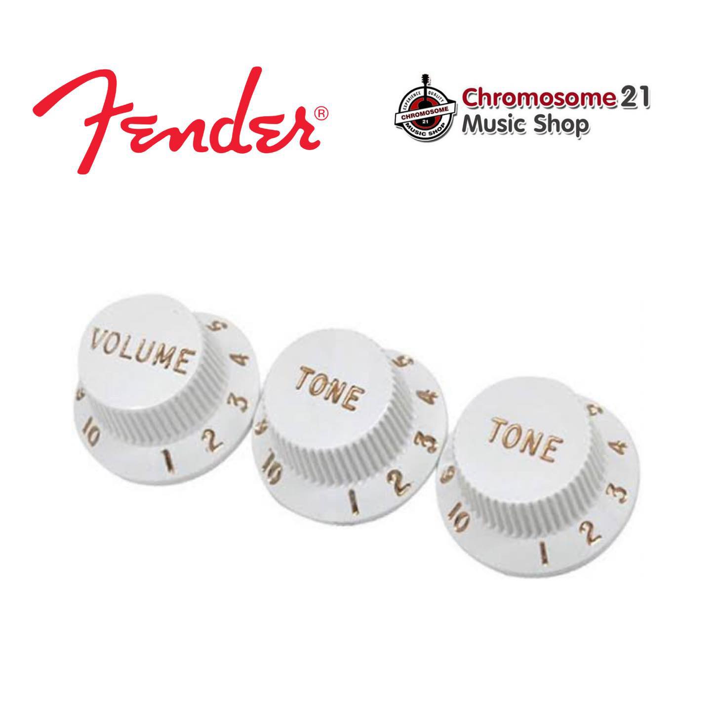 FENDER KNOB AM STRAT(SET OF 3) : F099-2035-000 ( สีขาว)
