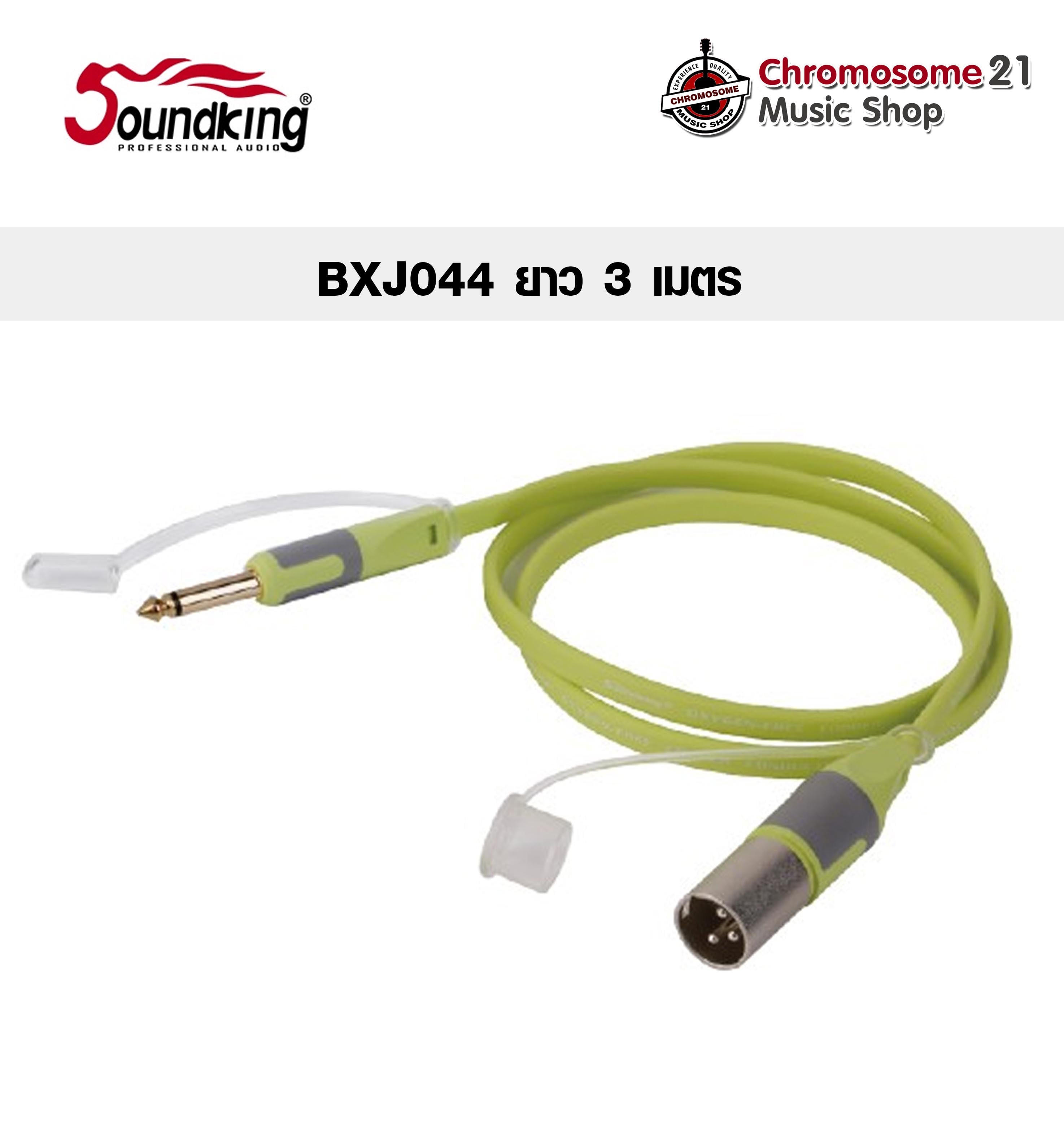 สายไมโครโฟน Soundking 3 เมตร สายแบน มีจุกครอบหัวแจ็ค รุ่น BXJ044-3m (3m XLR ตัวผู้ flat Cable, )