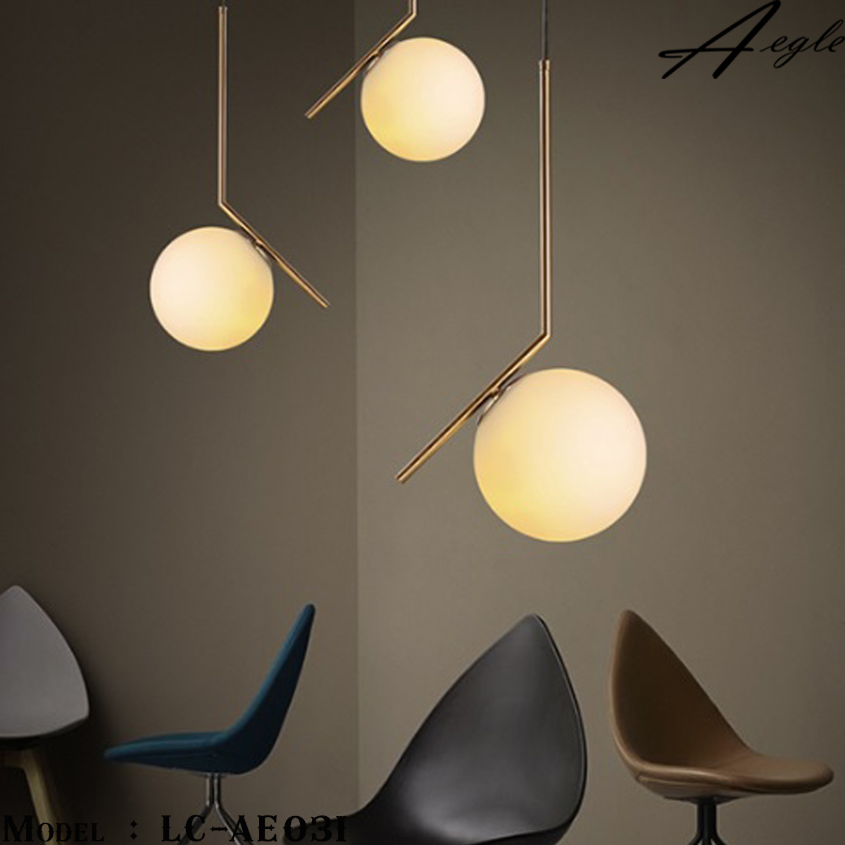 โคมไฟห้อยเพดานลูกแก้ว Modern Luxury gold