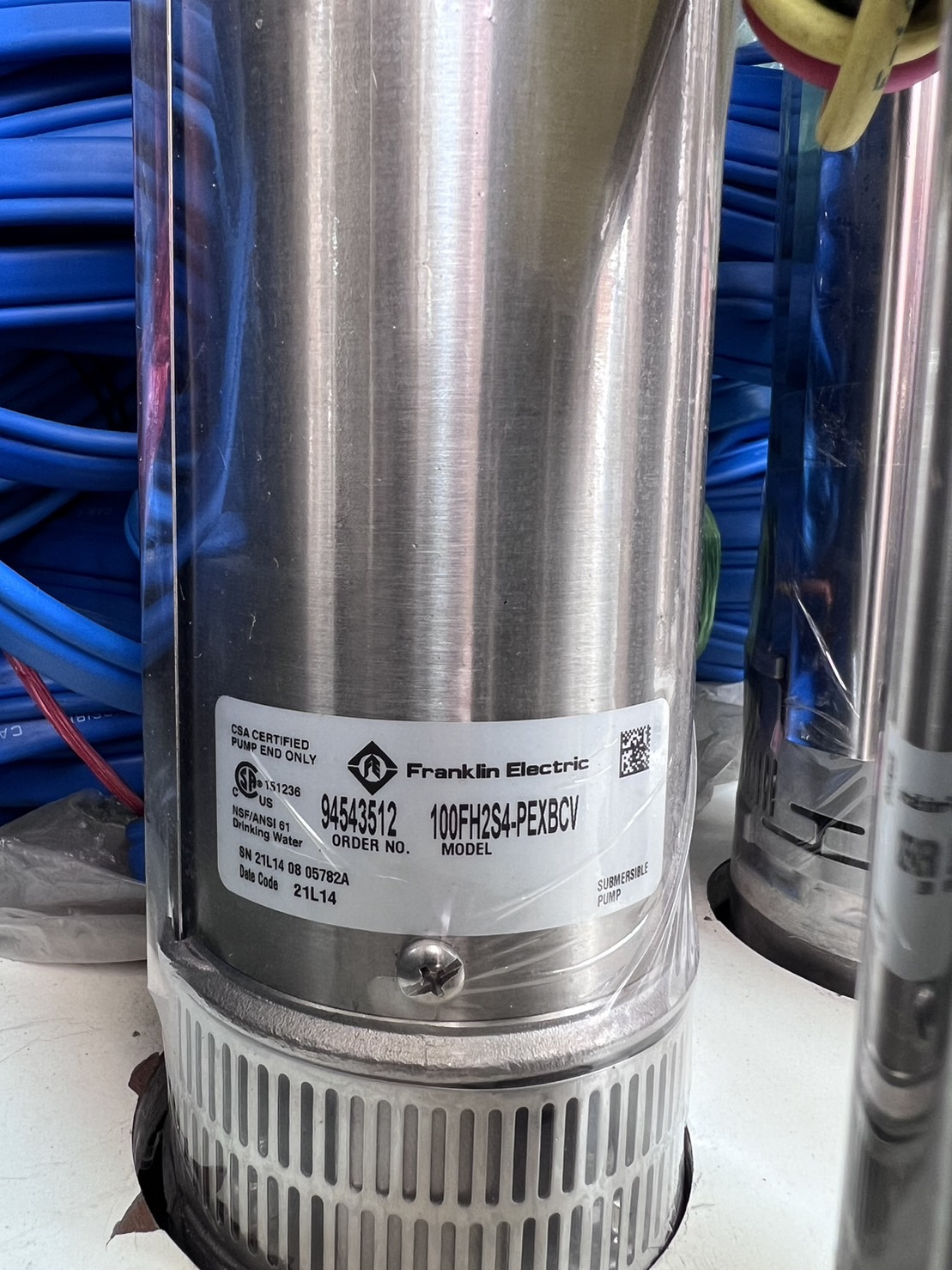 [SM-FD] ปั๊มบาดาล แฟรงคลิ้น รุ่น100FH2S4 - 2นิ้ว 12ใบพัด 2แรงม้า 220v