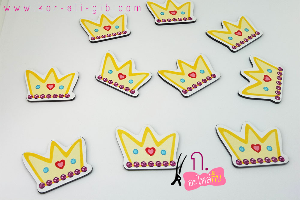 RD051 เรซิ่นมงกุฎ สีสดใส หลังแบน (แพค 20 ชิ้น)