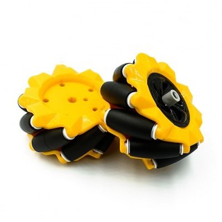 Mecanum Wheels Omnidirectional Wheels 80mm TT Motor Smart Car Mobile Car wheel【L R] Yellow 1/คู่