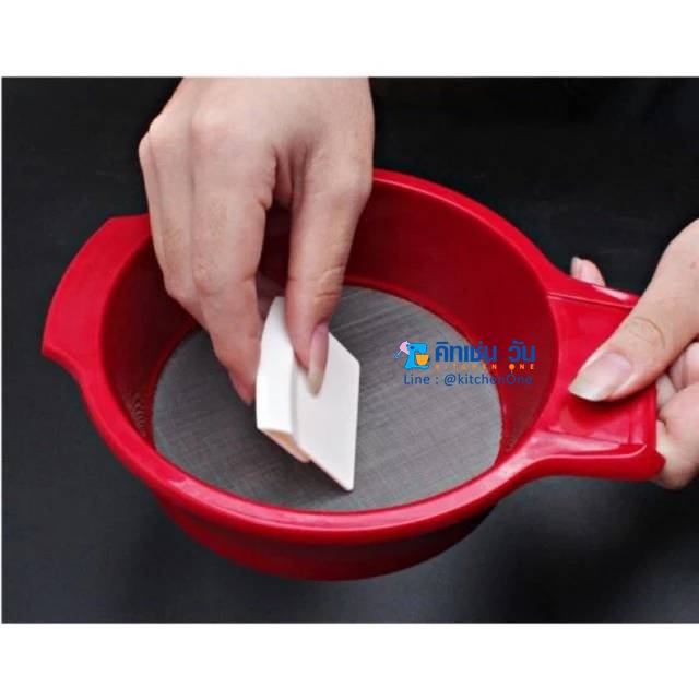 ที่ร่อนแป้ง สำหรับร่อนแป้งอย่างละเอียด พร้อมที่ปาดแป้ง ขนาดเล็ก/ใหญ่ (ตะแกรงร่อนแป้ง)