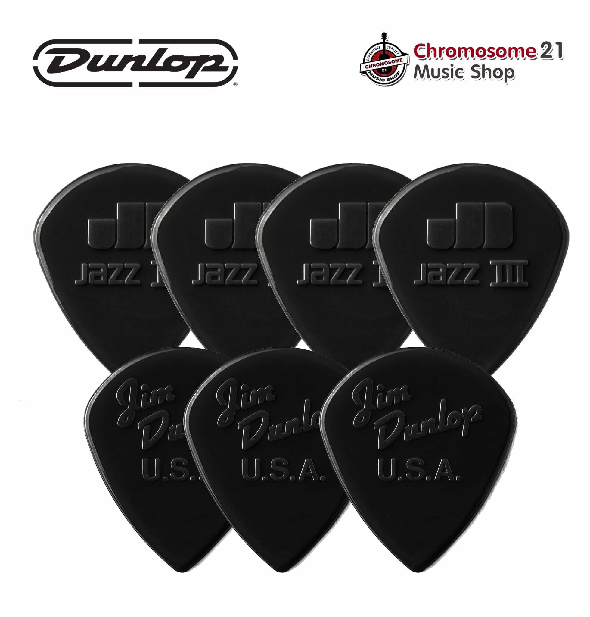 ปิ๊ก Jim Dunlop Jazz III BK Nylon Guitar Pick ความหนา 1.38 mm สีดำ