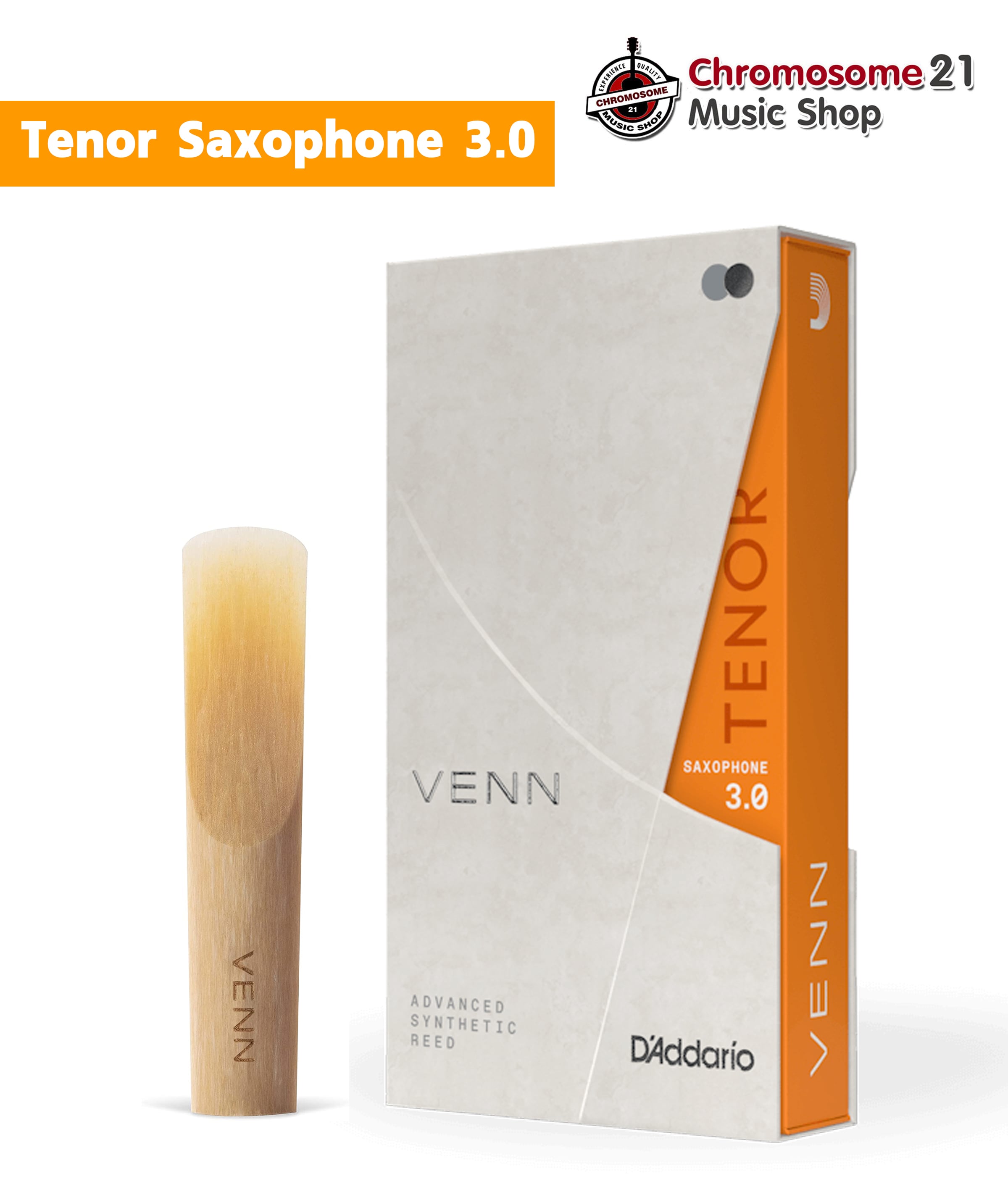 ลิ้น Venn Reeds D'addario แซกโซโฟน เทเนอร์ Tenor Saxophone เบอร์ 3.0 (ราคา/อัน)
