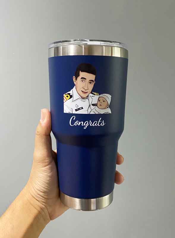 แก้วทรง YETI พิมพ์รูปวาดภาพสีน้ำ