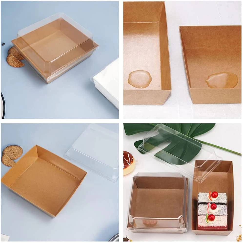 กล่องสี่เหลี่ยมฝาใส ถาดอาหารเคลือบพร้อมฝาครอบใส (แพ็คละ 25 ชุด) กล่องใส่เค้กลาวา กล่องใสเคลือบมัน กล่องใส่แซนวิช กล่องขนมฝาใส ขนาดปาก12x12ซม รุ่น 1212/E01/E118